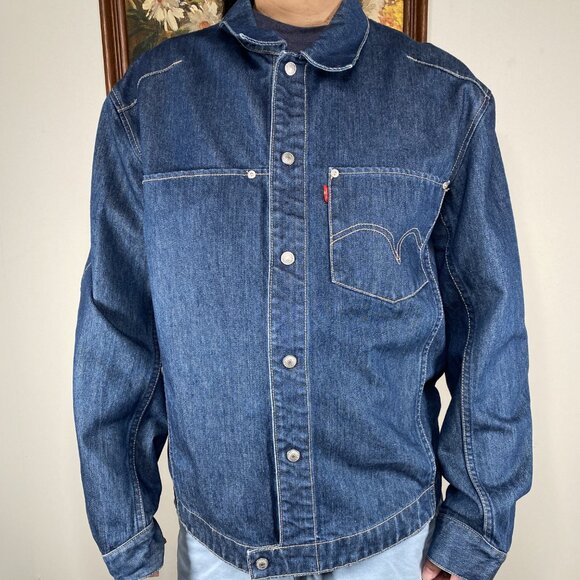Vintage 90s Levi's Engineered Jeans Denim Jacket Men's XL Blue VTG